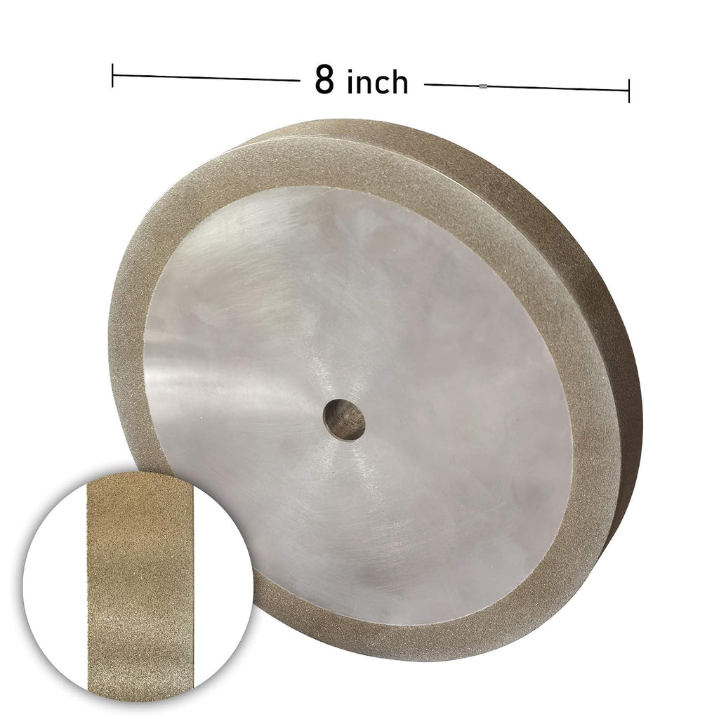 BUCKTOOL 180 Grit 8 Inch CBN Grinding Wheel, 1' Wide, 5/8' Arbor Cubic Boron Nitride Sharpening Wheel for Sharpening Wood-Turning Tools, Chisels, Hardcore and More