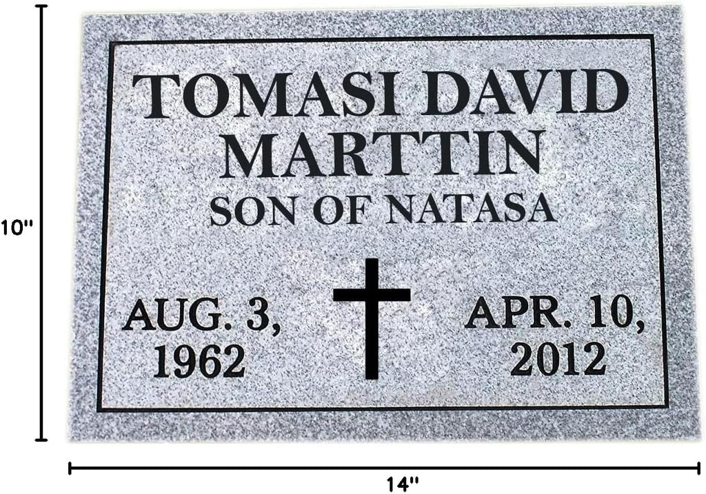 Cemetery Headstone, Headstones for Graves, Cemetery Marker, Monument, Memorial, Grave Marker, Tombstone, Gravestone for Human, Granite,Customize Personalized Engraving Text (14x10x4 Inch)