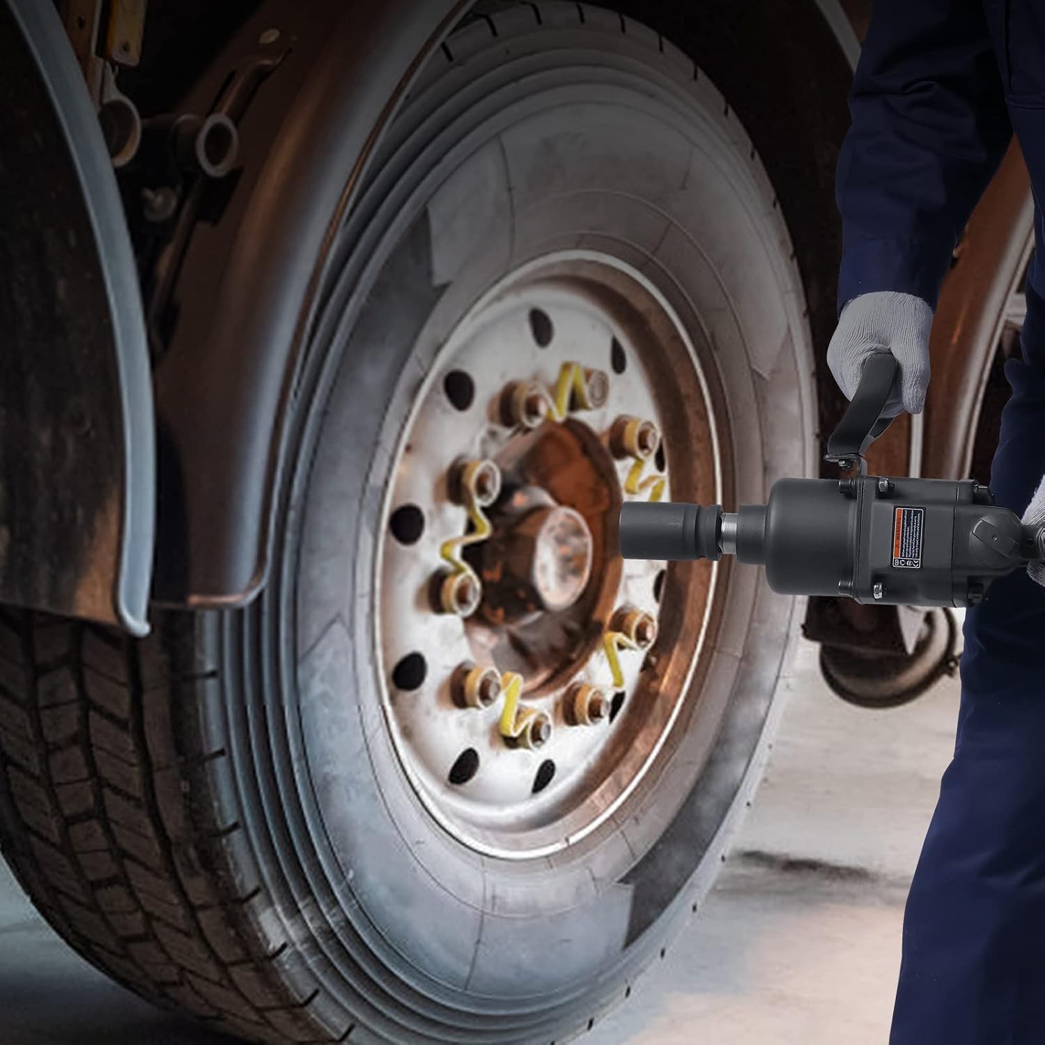 VEVOR 1 Inch Air Impact Wrench, Up to 2730 ft-lbs Reverse Torque Output 1' Pneumatic Impact Gun Lightweight w/ 2 Handles for Heavy Duty Repairs and Maintenance