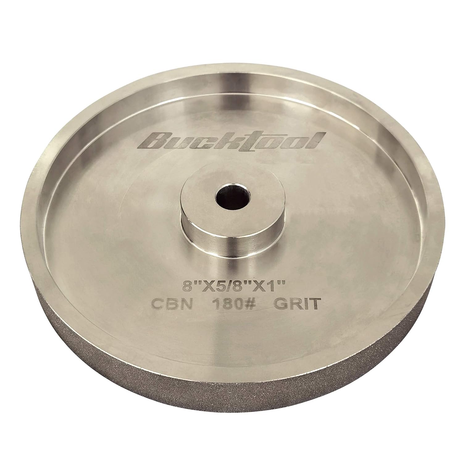 BUCKTOOL 180 Grit 8 Inch CBN Grinding Wheel, 1' Wide, 5/8' Arbor Cubic Boron Nitride Sharpening Wheel for Sharpening Wood-Turning Tools, Chisels, Hardcore and More