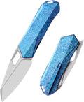REMETTE RT-Woodpecker Folding Pocket Knife M390 Blade Titanium Handle (Blue)