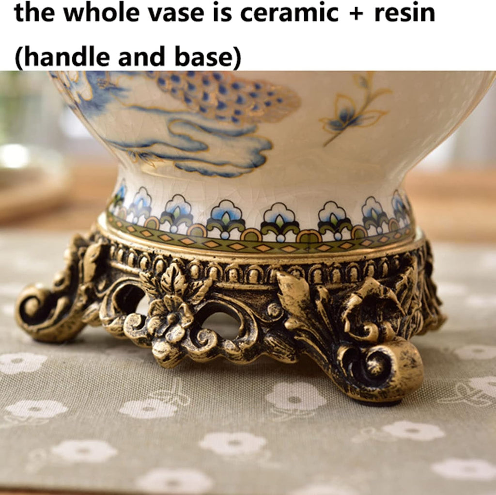 Vase Ceramic Tall Floor Vase Chinese Flower Vase for Art Home Décor Japanese Vase Shelf 8.3 Inch,Sophisticated Vessel for Decorative Branches and Dried Flower,Blue