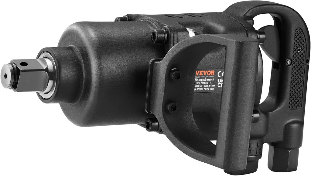 VEVOR 1 Inch Air Impact Wrench, Up to 2730 ft-lbs Reverse Torque Output 1' Pneumatic Impact Gun Lightweight w/ 2 Handles for Heavy Duty Repairs and Maintenance