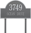 Whitehall Custom Arch Marker Estate Lawn 2 Line Address Plaque 23.75'W x 14'H - Made in USA, Home Decor, Outdoor Decor, Housewarming Gift, Metal Customized Address Sign - Finish: Pewter Silver
