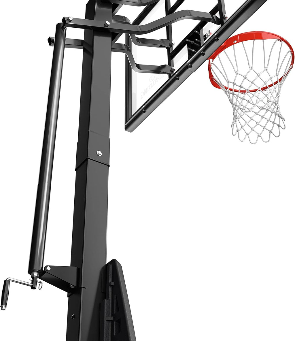 Spalding Ultimate Hybrid Portable Basketball Hoop | Adjustable Height from 7.5' to 10' in Infinite Increments | Arena Slam Breakaway Rim