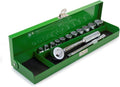 Standard, Fractional Chrome Socket Set: 1/4' - 7/8' Sockets, Ratchet, Extension | 94513