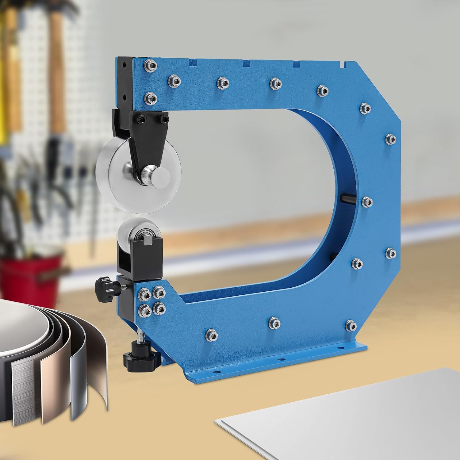 Benchtop English Wheel, 12 Inch Professional English Wheel Metal Shaping Machine, Manual Parts Manufacturing Tool, Heavy Duty English Wheels for Shaping, Manufacturing, Smoothing Dents
