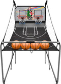 Nova Microdermabrasion Foldable Indoor Basketball Arcade Game Double Shot 2 Player W/ 4 Balls, Electronic Scoreboard and Inflation Pump (Black)