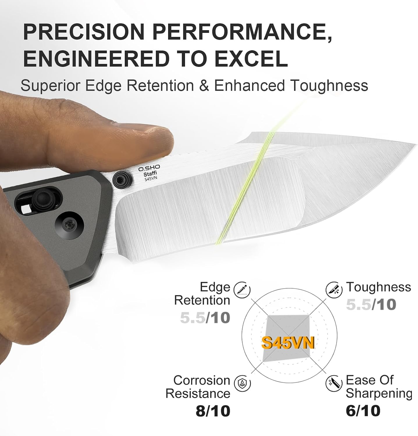 Kizer Staffi Pocket Knife, 3.32' S45VN Folding Knife with Black & Gray Titanium Handle, Clutch Lock EDC Knives with Reversible Pocket Clip for Men Women Ki3695A2