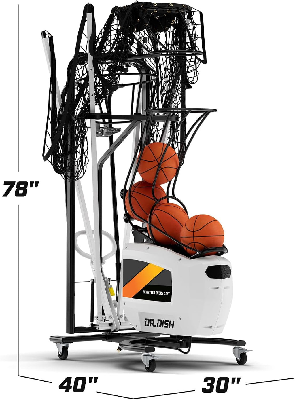 Dr. Dish Home Basketball Shooting Machine - Shot Trainer and Automatic Rebounder for Home and Driveway Use