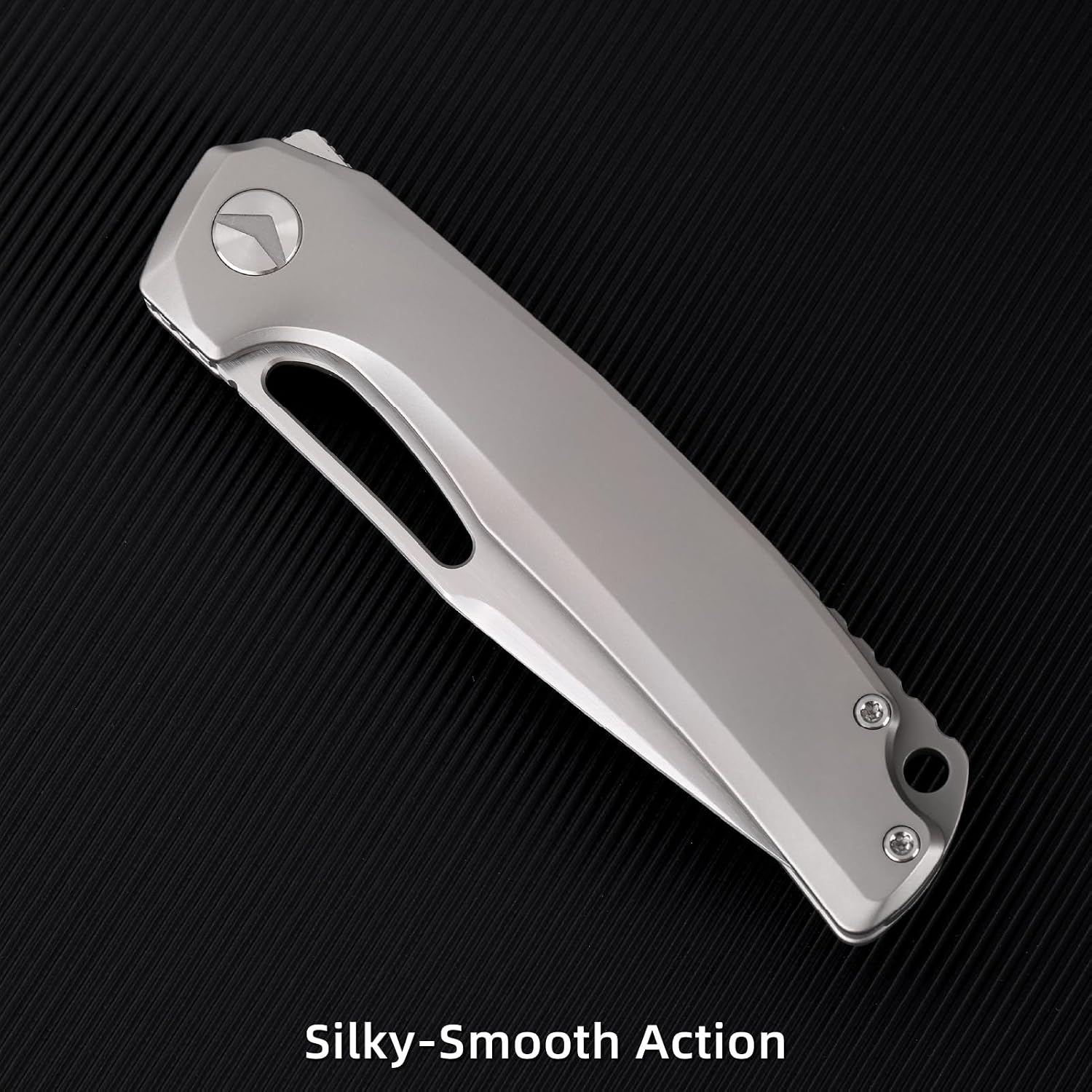 Pocket Knife, 3.5' M390 Blade Folding Knife Hunting Knife with Titanium Handle and Pocket Clip, EDC Knives for Hunting Camping Survival Outdoor Fishing Hiking（Grey）