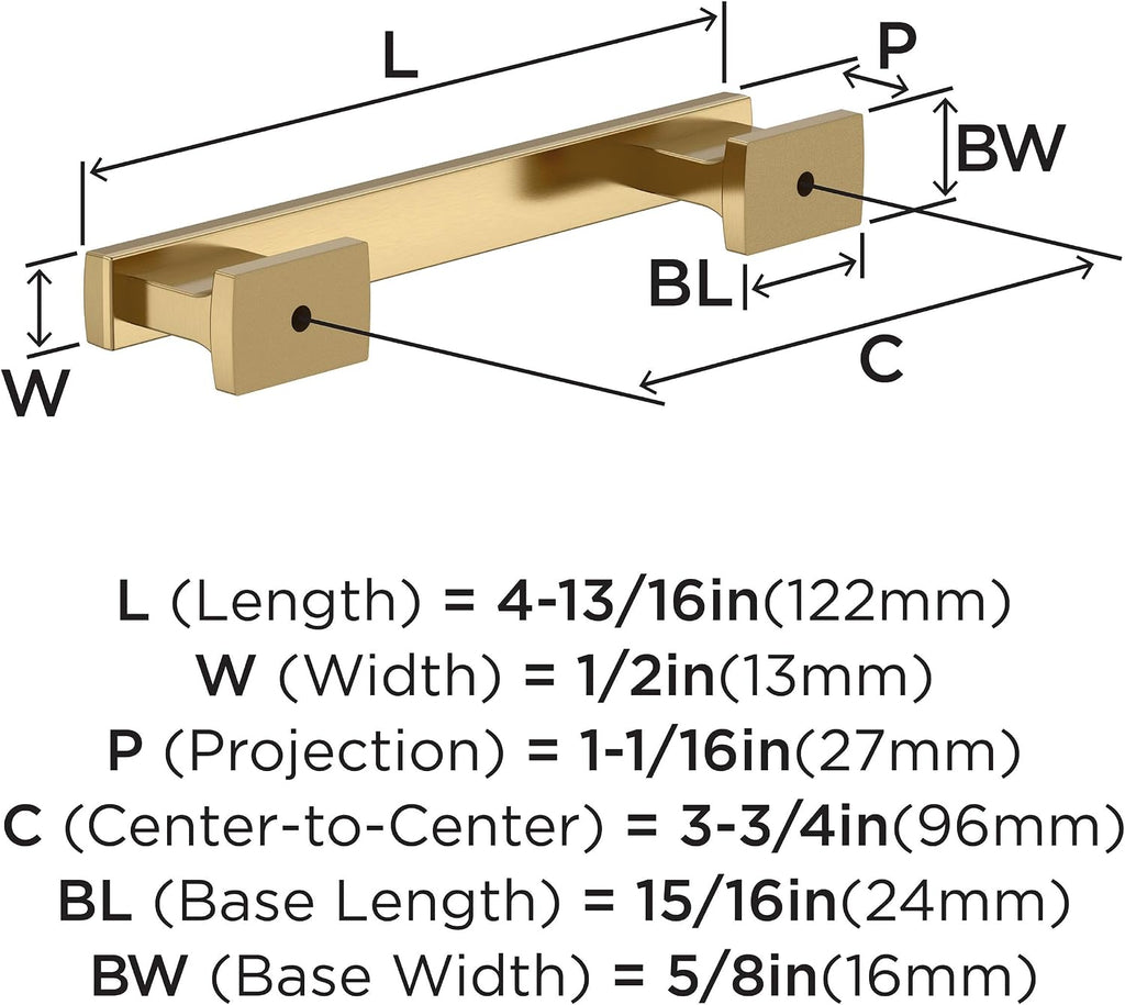 Amerock Triomphe 3-3/4 inch (96mm) Center-to-Center Champagne Bronze Cabinet Pull - 25 Pack