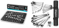 DURATECH Mini Wrench Set, Anti Slip Ratcheting Wrench Set, 42-Piece, Metric & SAE, with Rolling Pouch