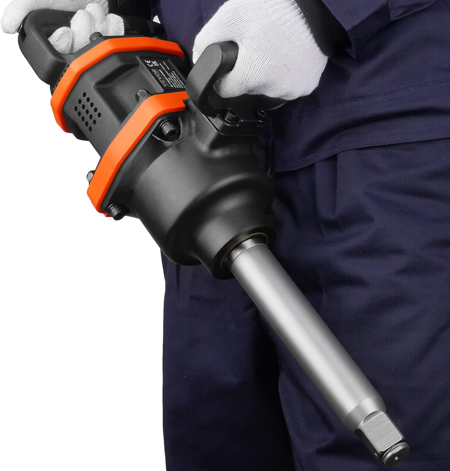 VEVOR 1 Inch Air Impact Wrench, Up to 3160 ft-lbs High Reverse Torque Output 1' Pneumatic Impact Gun w/ 8 Inch Extended Anvil & Carrying Case for Heavy Duty Repairs and Maintenance