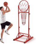 Halloscume Basketball Passing Trainer, Adjustable Height Portable Basketball Training Hoop with Net, 7-8 ft Pass Training Rack for Coaches, Indoor Outdoor Practice Equipment