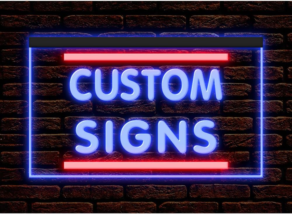 270070 Your Text Personalized Custom Neon Sign For Home Bar Shop Restaurant Cafe LED Night Light illuminated Display (21.5' X 12', Blue & Red)