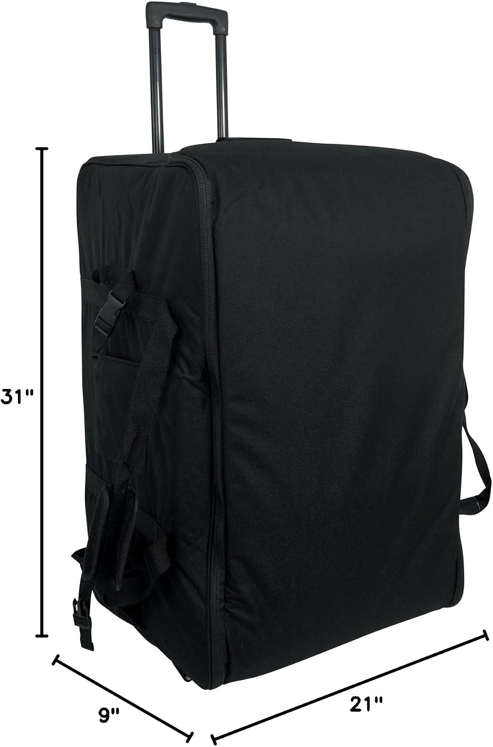 Rockville Bundle - 2 Items SB15 v2 Rolling Travel Bags+Wheels 4 Most 15' DJ PA Speakers+Stands