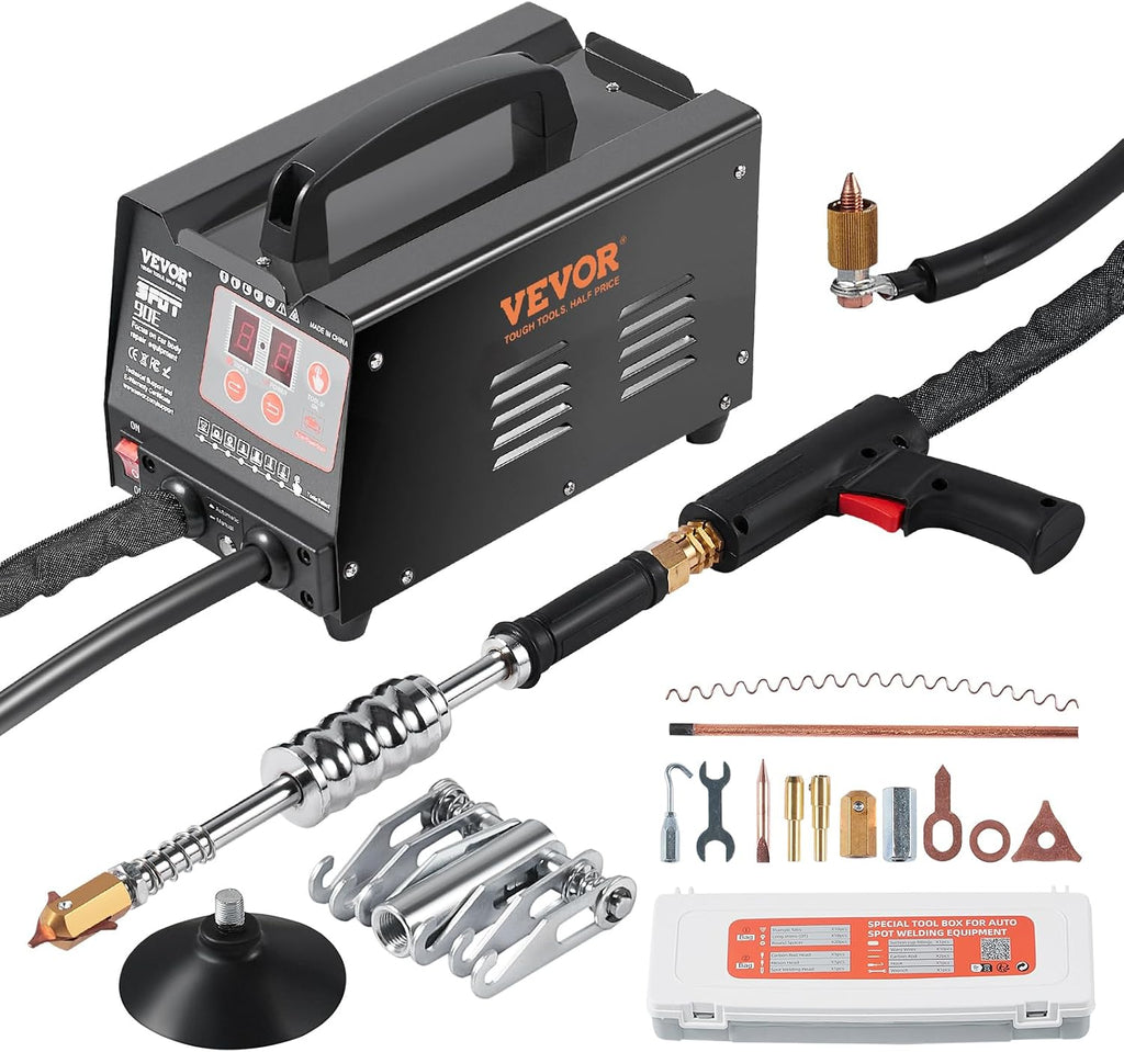 VEVOR Stud Welder Dent Repair Kit, 220V 3KW Spot Welder Dent Puller with Auto/Manual Welding & 7 Versatile Modes, Auto Body Spot Welding Dent Puller Machine for Car, Truck Dent Repair