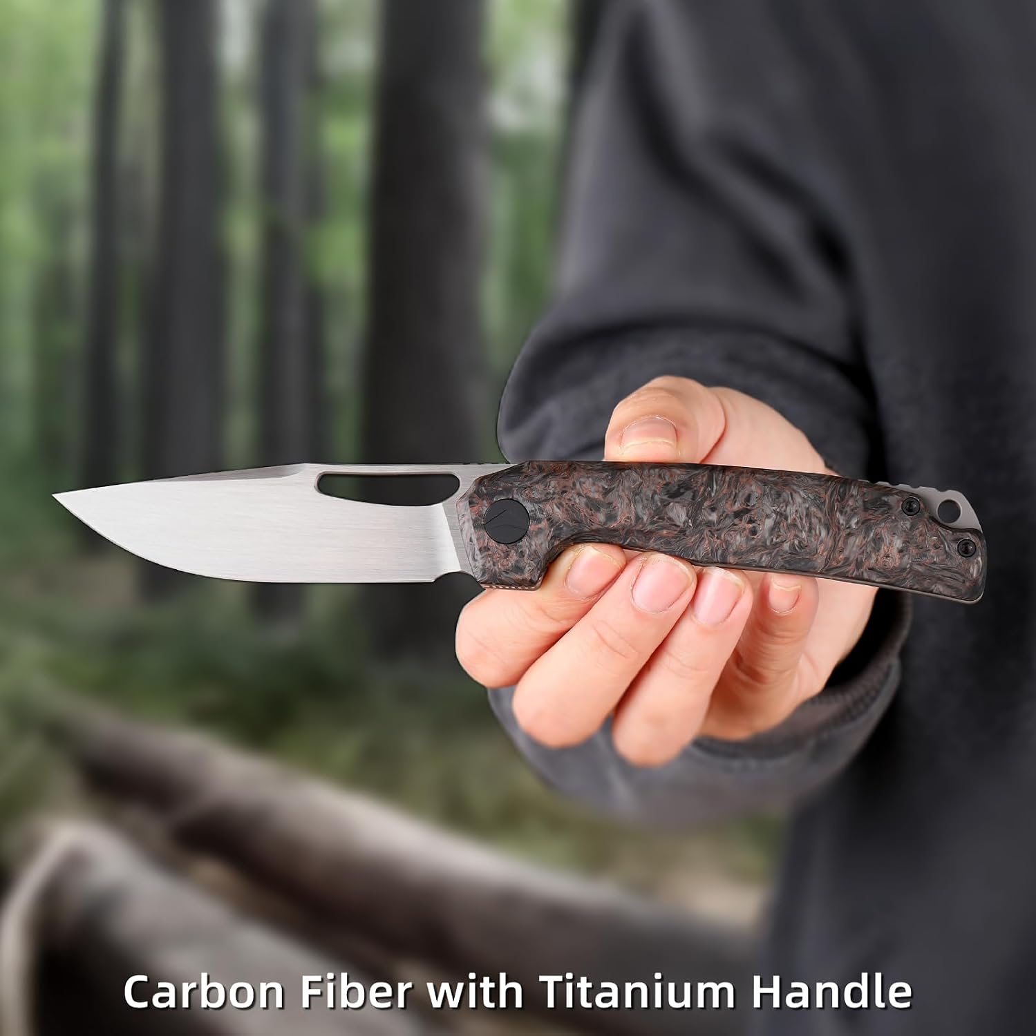 Pocket Knife, 3.5' M390 Blade Folding Knife Hunting Knife Survival Knife with Pocket Clip, EDC Knives for Hunting Camping Survival Outdoor Fishing Hiking (Copper&Grey)