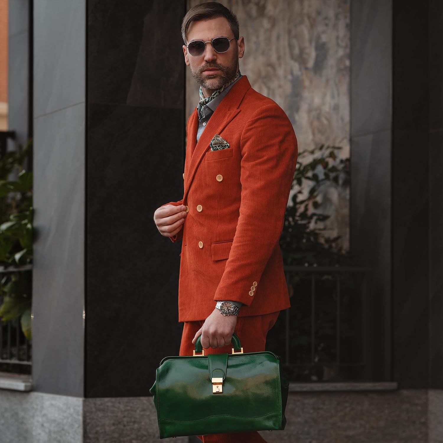 Time Resistance Leather Doctor Bag - Italian Handmade Medical Bag - Vintage Style Handbag - Real Leather Briefcase