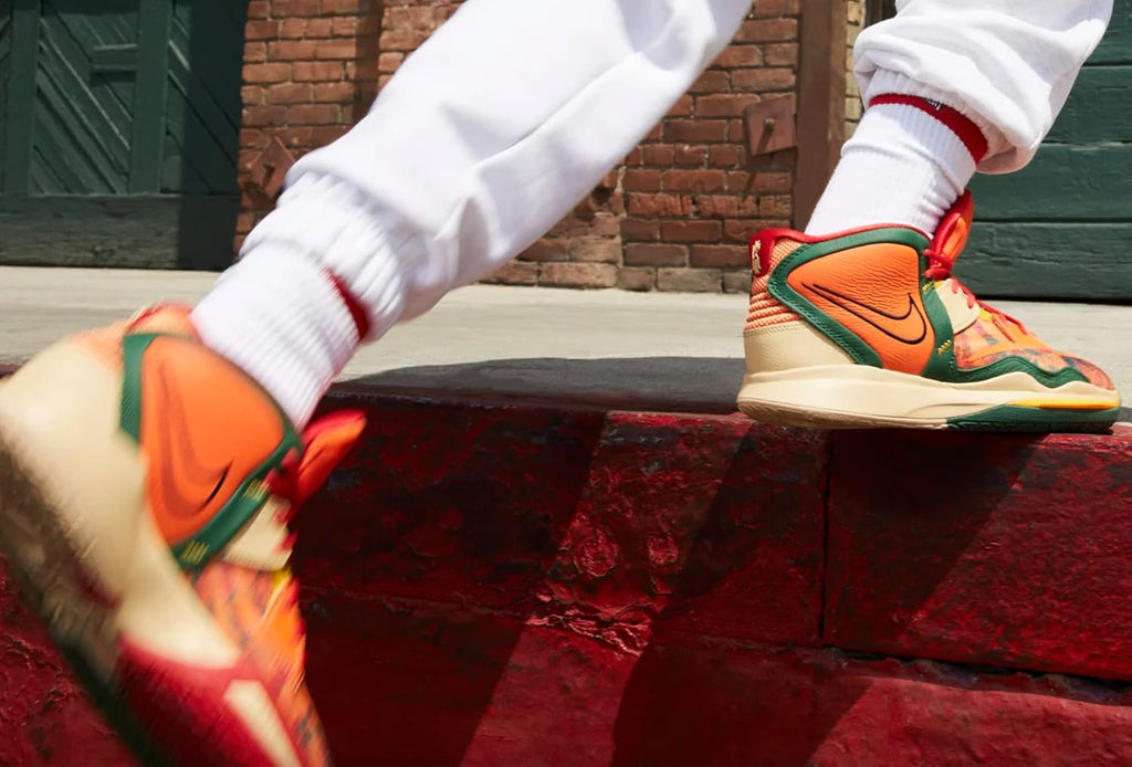 Nike Kyrie Infinity 1 World 1 People DO9614-800 Safety Orange/Gorge Green/Sesame/Black Men's Basketball Shoes