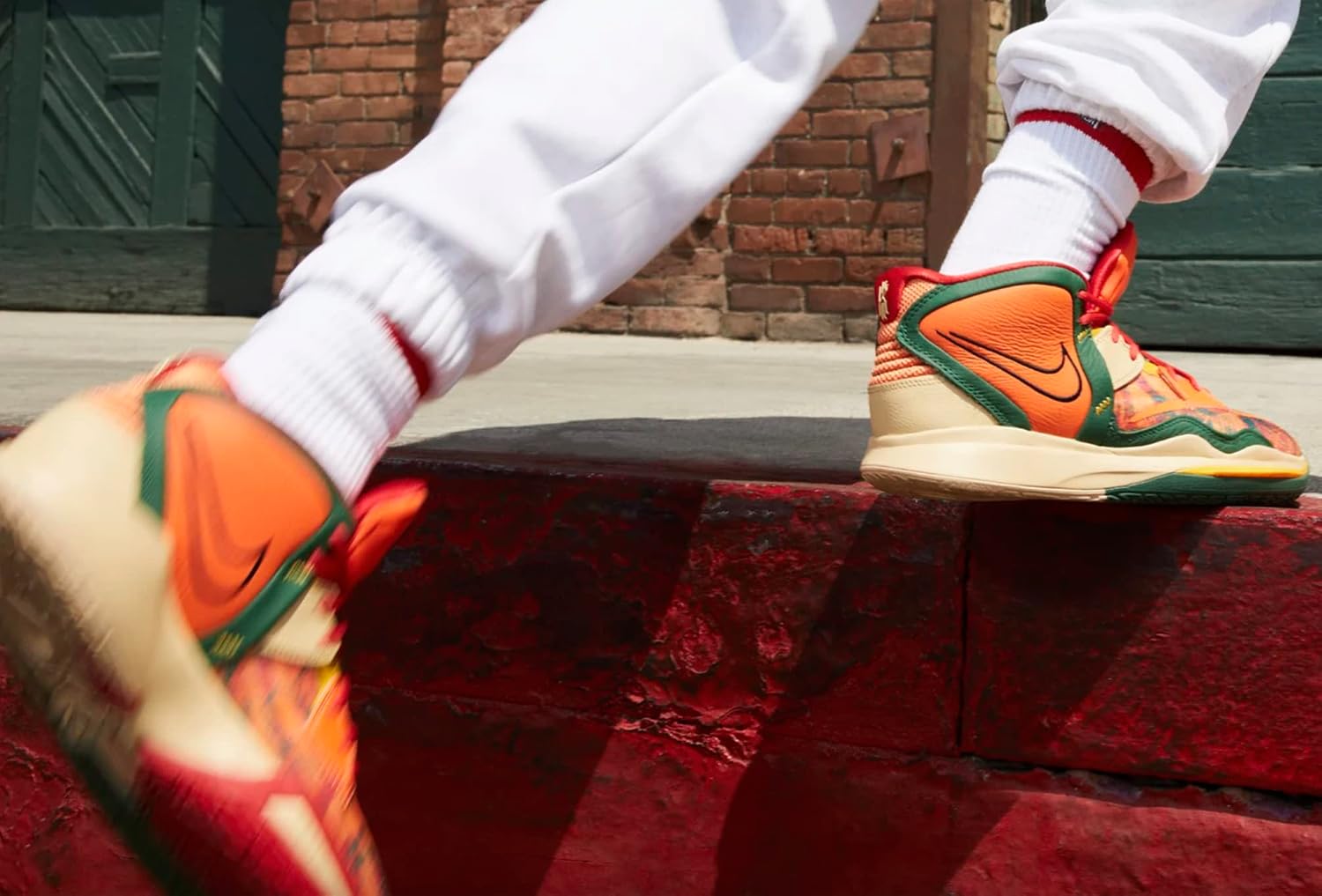 Nike Kyrie Infinity 1 World 1 People DO9614-800 Safety Orange/Gorge Green/Sesame/Black Men's Basketball Shoes