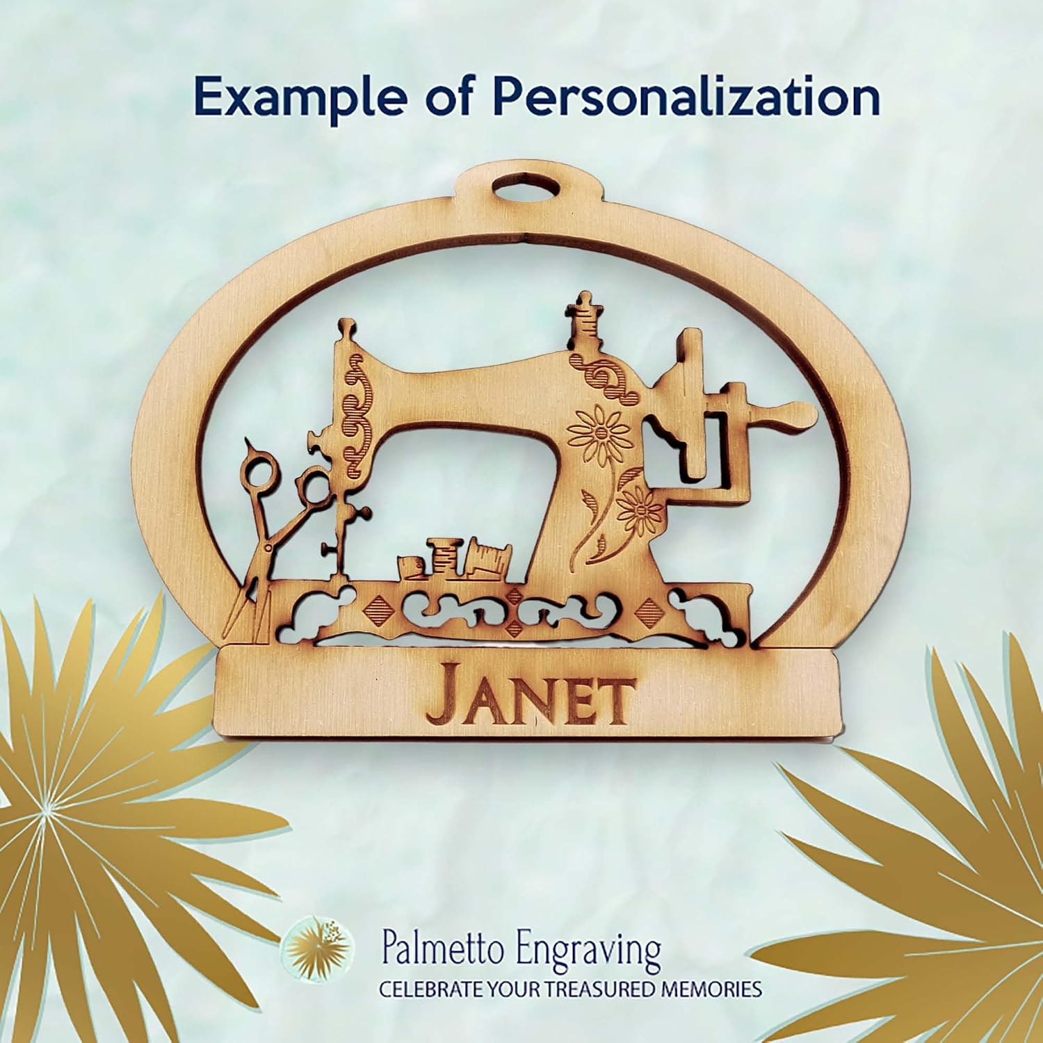 10PK Personalized Sewing Machine Ornament - Sewing Ornaments - Quilter Ornament