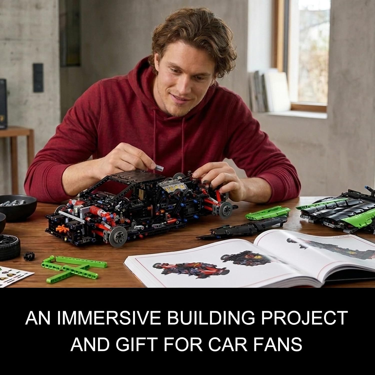 Hypercar No. 01 Building Set, 1:8 Scale Sports Car Model Kit for Adults, Collectible and Display Race Car Advanced Vehicle Model for Home or Office Décor, Gift for Motorsport Fans, (4150PCS)
