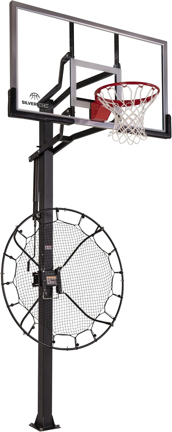 Silverback Multi-Sport Training Rebound Passback Net - Basketball Rebounder - Multisport Rebounder,Black