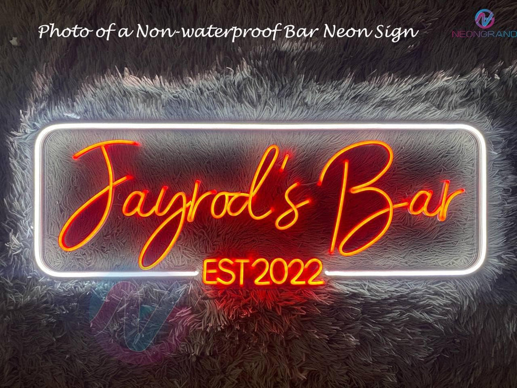Personalized Neon Bar Sign – Custom Light Up Sign for Home Bar, Lounge, or Man Cave Decor (Rectangle)