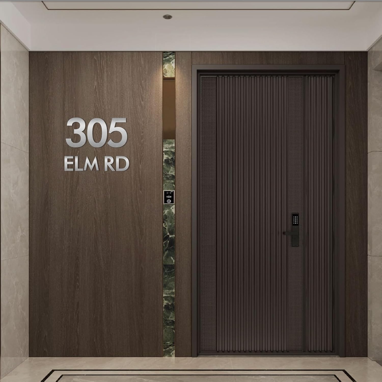 28 Inch Floating House Numbers and Metal Letters for Outdoor Signs, Modern 304 Stainless Steel Silver Address Numbers for Home, Apartment, and Garden Decor (Letter H)