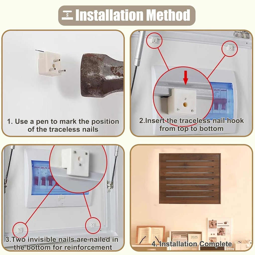 Outdoor Fuse Box Cover - Detive Stone Texture Art Panel, 30x40cm (11 3/4x15 3/4in), Durable Electric Meter Box Plate for Indoor/Outdoor Use, Stylish Wall Replacement
