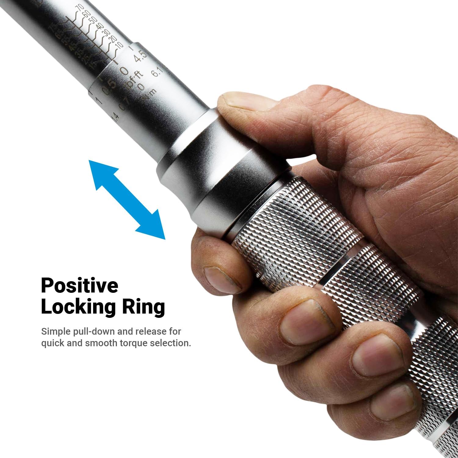 Capri Tools 31202-250FL 30-250 Foot Pound Industrial Torque Wrench, 1/2' Drive, Matte Chrome
