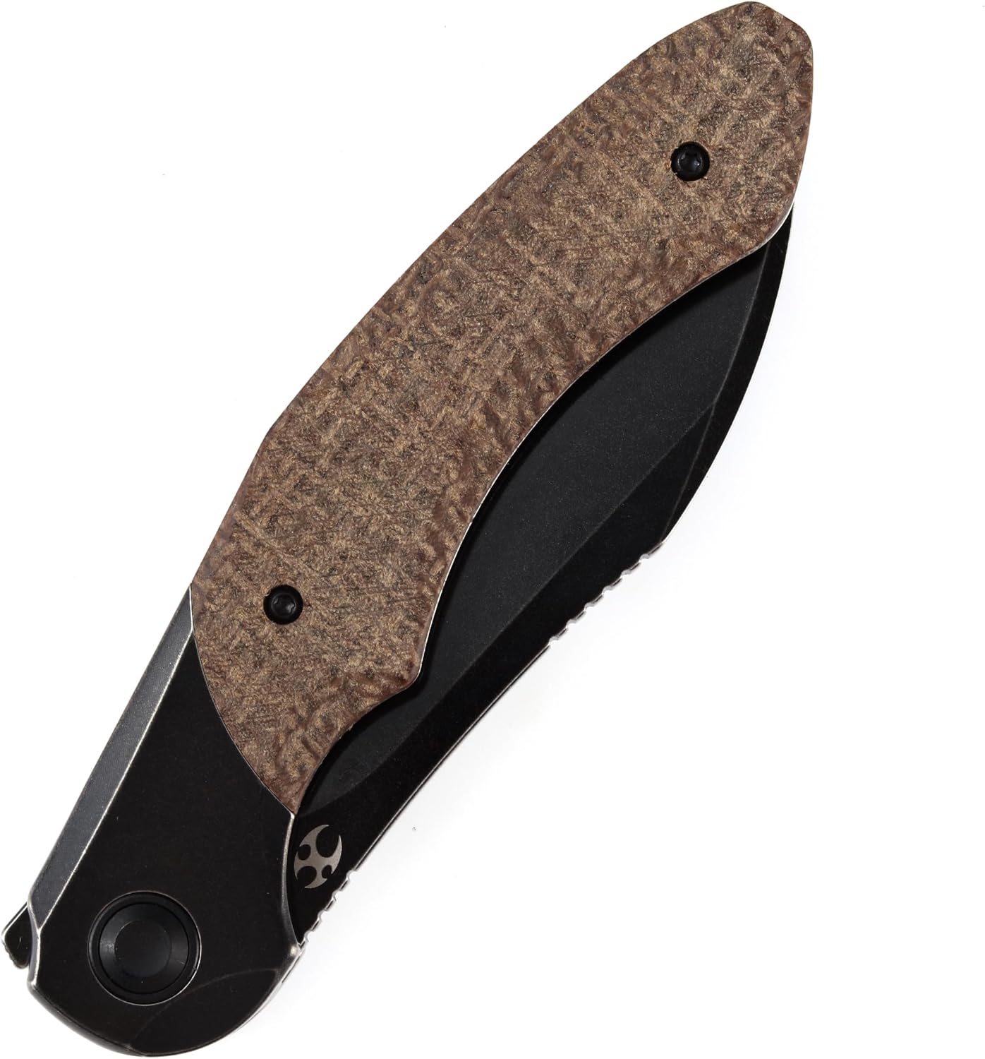 KANSEPT Cosmos Pocket Folding Knives for Men EDC Camping Knife 3.58'' CPM 20CV Blade Material Pocket Folding Knife with Black Stonewashed Titaniu Brown Micarta Handle Everyday Carry K1059A4