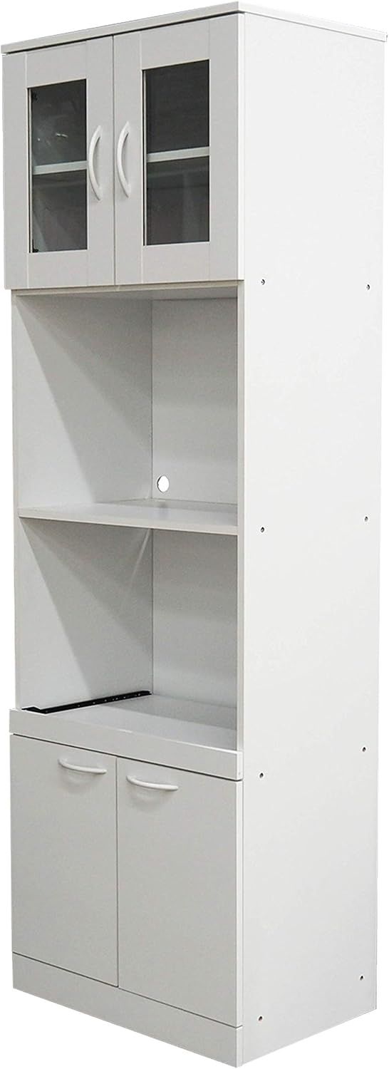 Kings Brand Furniture - Danbury Tall Kitchen Pantry, Microwave Storage Cabinet, White