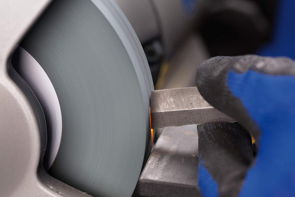 PFERD Vitrified Bench Grinding Wheel - Carbide, 10' Diameter, 1-1/4' Thick, 2' Arbor, 80 Grit, Silicon Carbide, for Carbide Tool Sharpening and Grinding - Part 61697