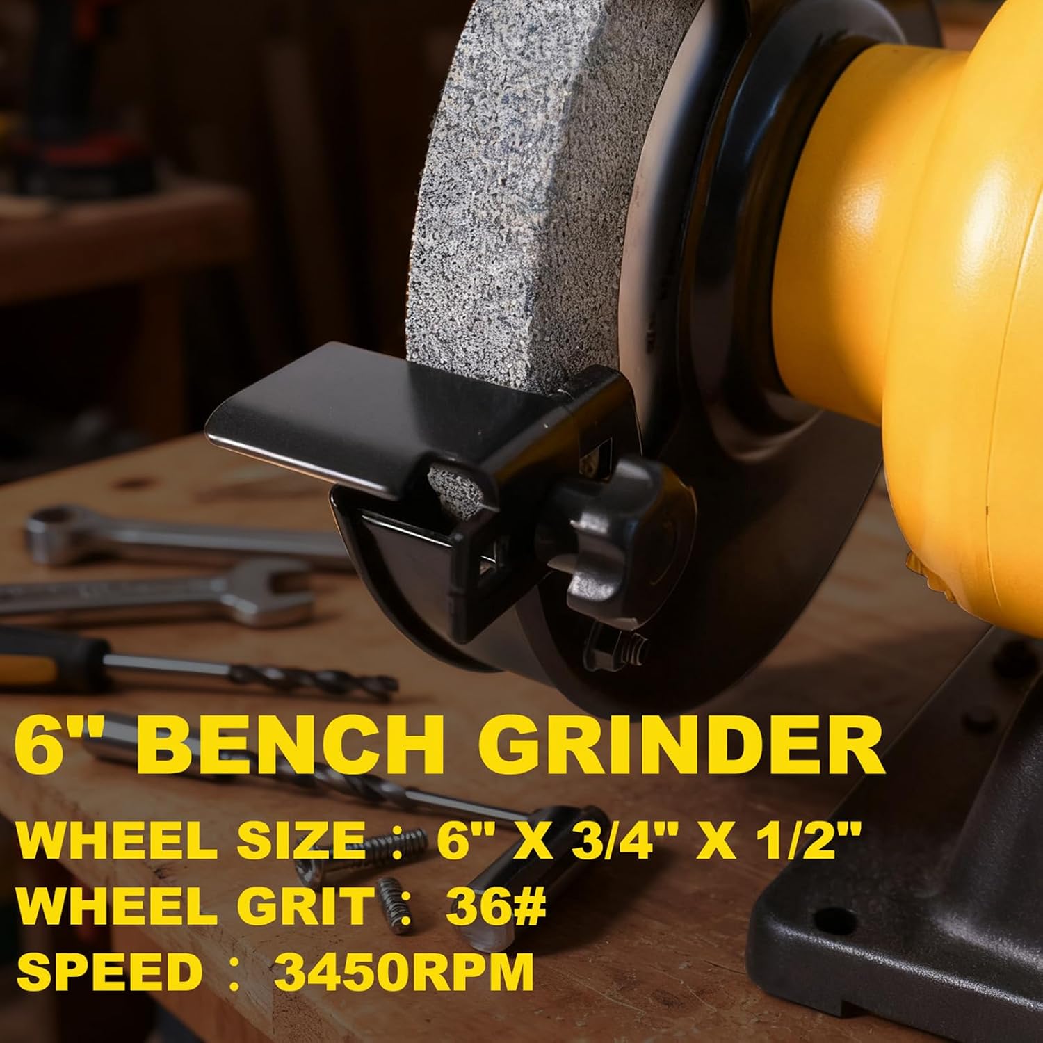 Woodskil High Speed Bench Grinder Belt Sander Combo, 2.5 A 6 Inch Bench Grinder with 2 x 27 Inch Belt Sander for Metal Grinding & Wood Sanding, 2-in-1 Combo Tool for Home Workshop DIY