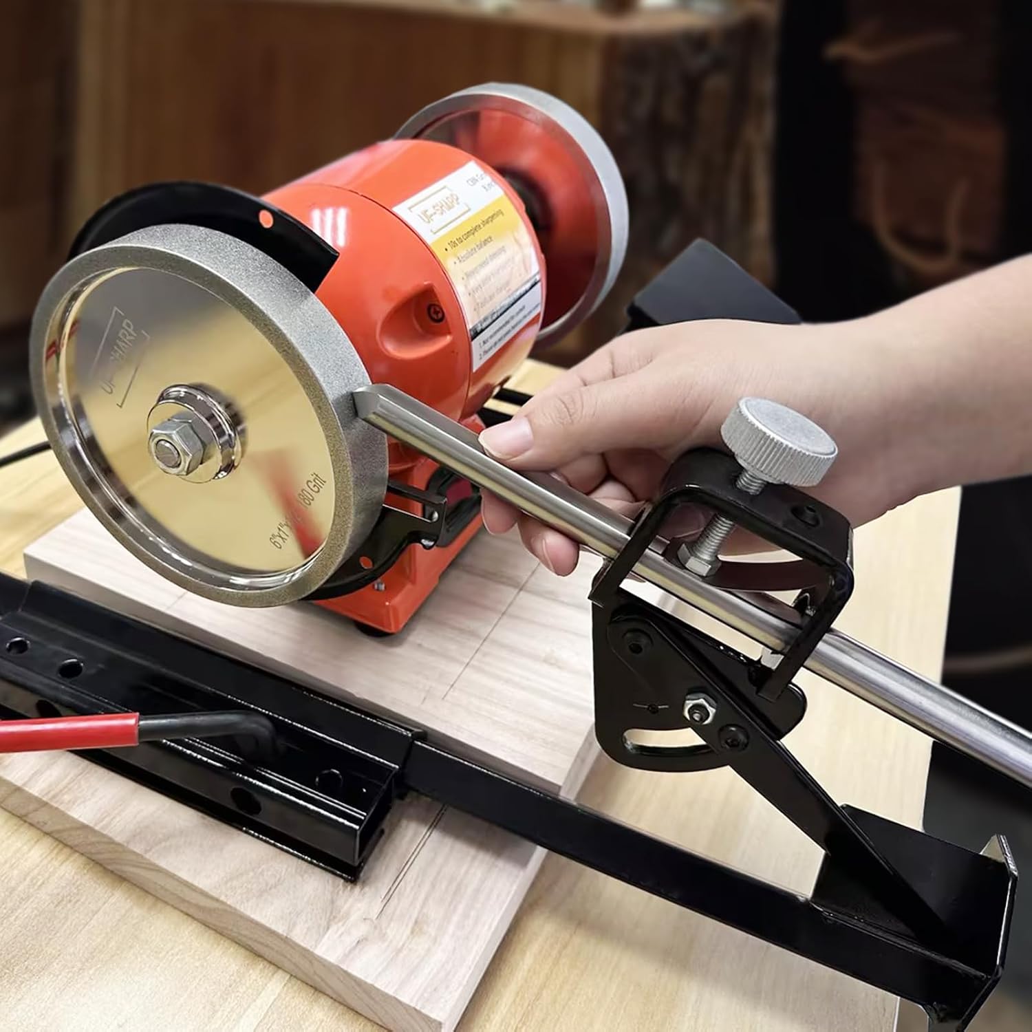 8 inch CBN Grinding Wheel and Lathe Tool Sharpening Jig
