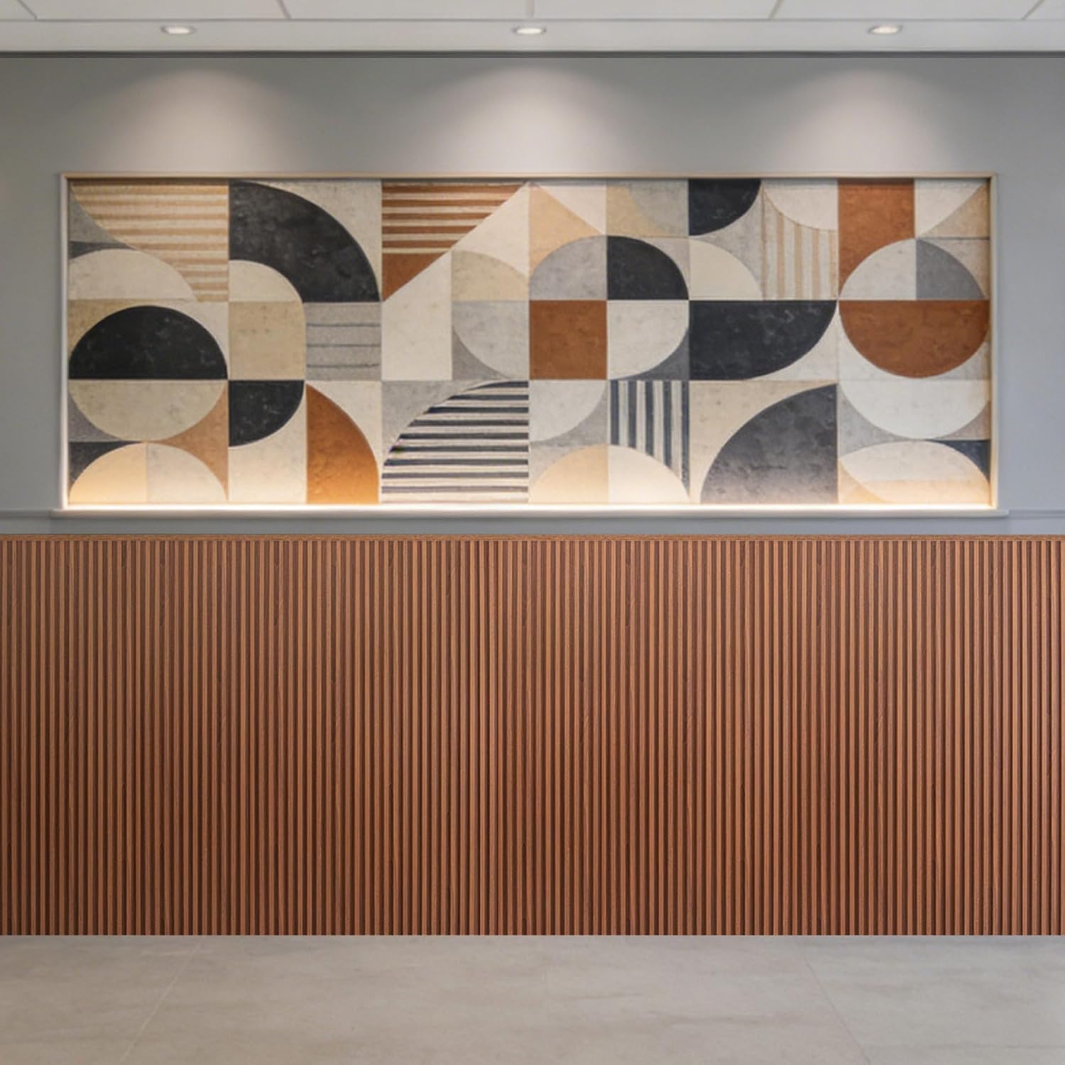 Art3dwallpanels 16 Pack Wood Slat Wall Paneling 51'×6.7' Sound Absorbing 3D Wall Panels for Living Room TV Background Home Office Decor, Teak