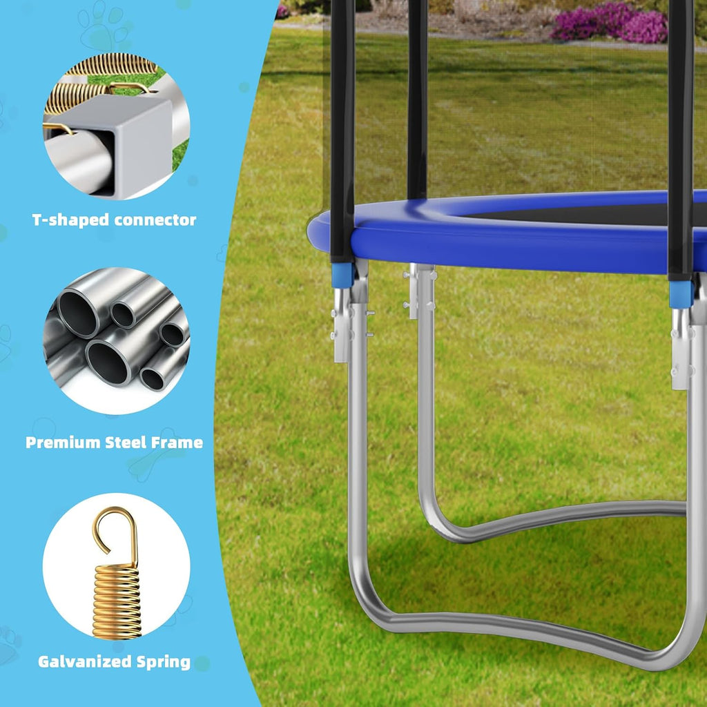 Tranpoline Outdoor 10FT 12FT 14FT 16FT Tranpoline for Kids & Adults,Recreational Tranpoline with Basketball Hoop,Safety Enclosure Net & Ladder