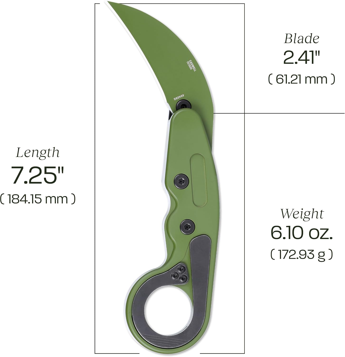CRKT Provoke Folding Knife with Kinematic: Morphing Karambit, D2 Steel Plain Edge Blade, Green Aluminum Handle, Pocket Clip, 4040BG