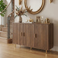 DIYART Rustic Brown Sideboard Buffet Cabinet, Accent Coffee Bar Cabinet with 3 Doors, Entryway Cabinet for Living Room, Kitchen, Hallway