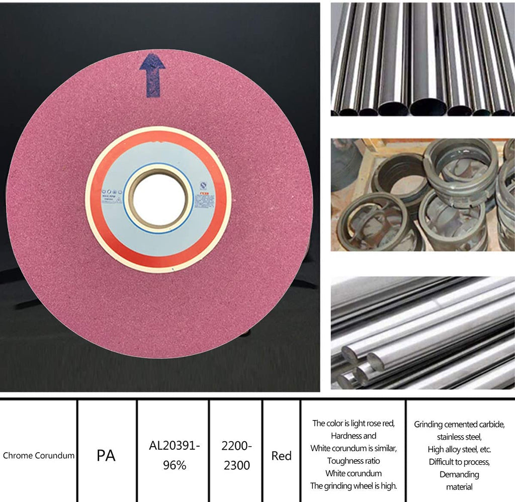 Grinding Wheel, Bench and Pedestal Abrasive Wheel Chrome Corundum 200mm x 20mm 32mm Multiple Grits(80 Grit)