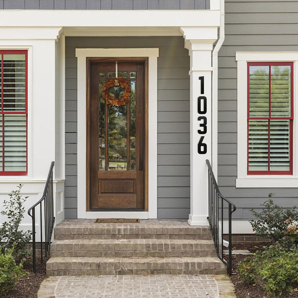 28 Inch Floating Aluminum House Numbers, House Address Numbers Letters for Outside, Modern Metal Black Address Number Letters for Door Home Office Apartment Garden (Arrow)