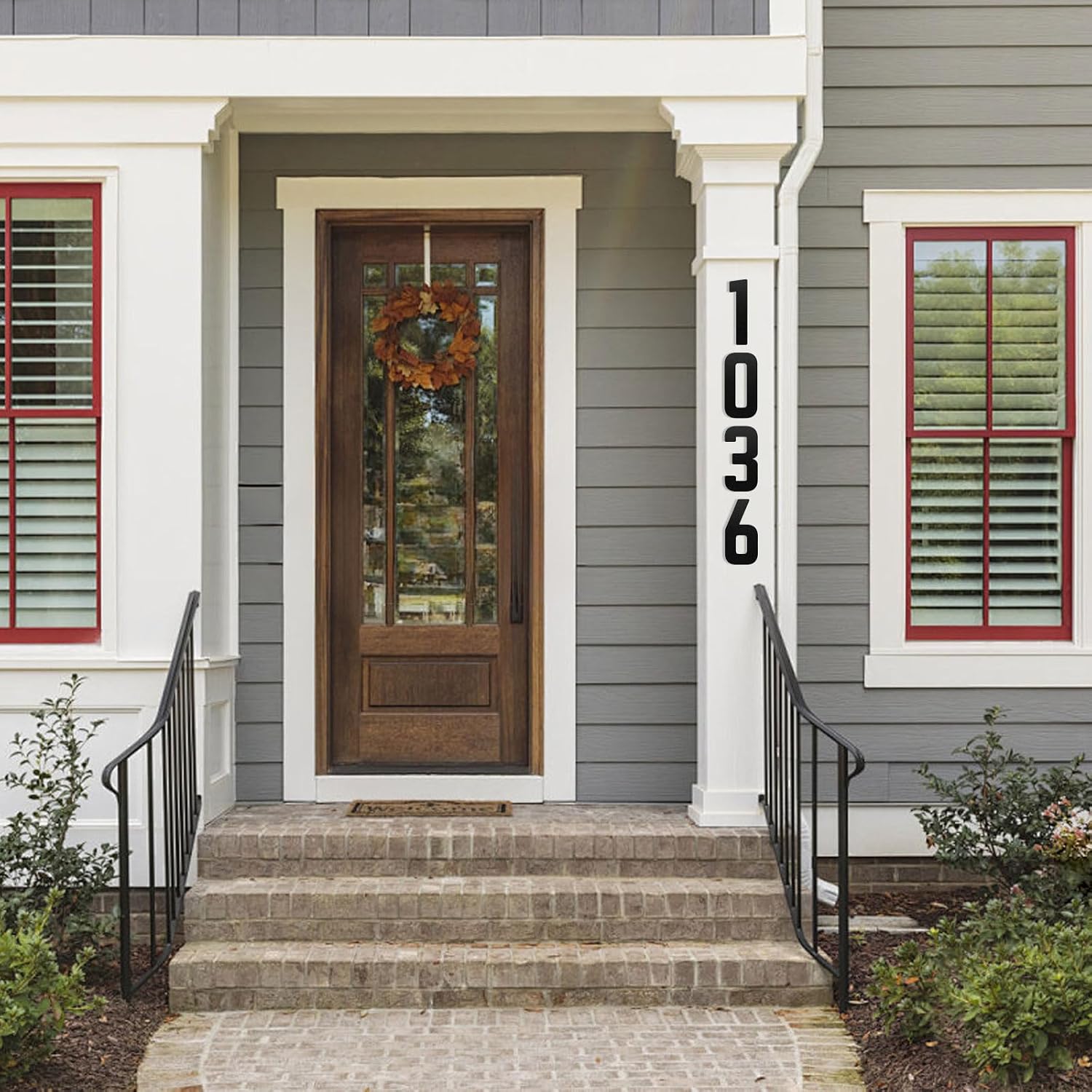 28 Inch Floating Aluminum House Numbers, House Address Numbers Letters for Outside, Modern Metal Black Address Number Letters for Door Home Office Apartment Garden (Arrow)