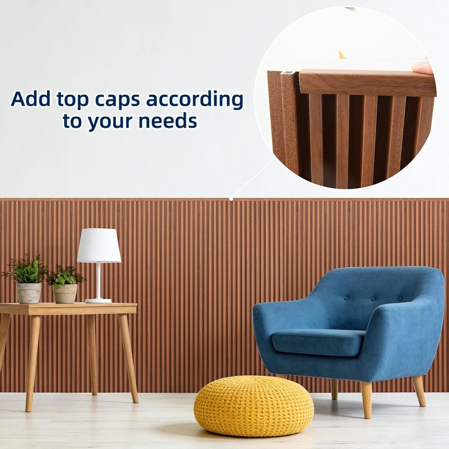 Art3dwallpanels 16 Pack Wood Slat Wall Paneling 51'×6.7' Sound Absorbing 3D Wall Panels for Living Room TV Background Home Office Decor, Teak