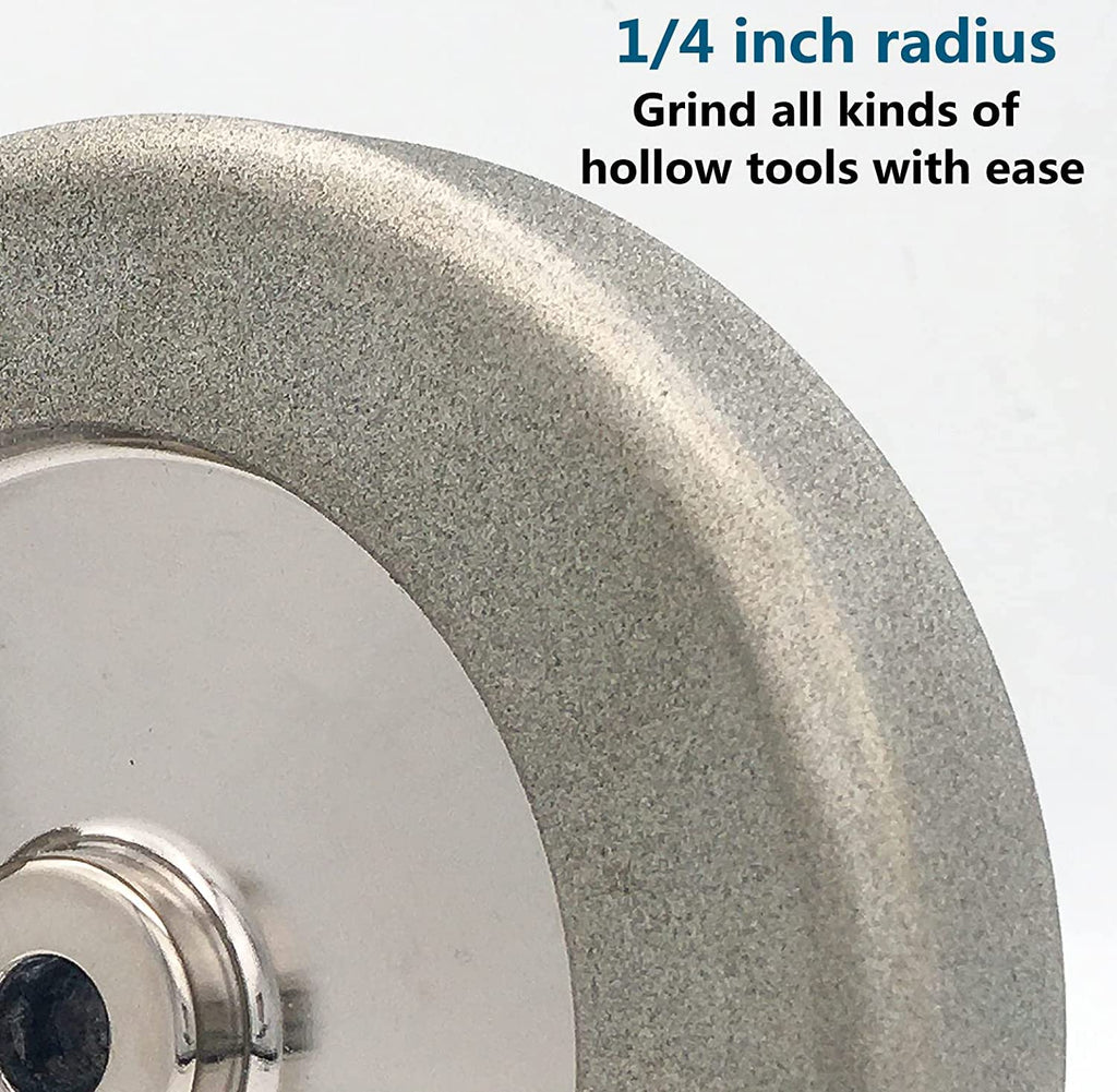 6 inch 4 in 1 CBN Grinding Wheel - 180 Grit x 1.25' Wide x 1/2' Bore (180 Grit)