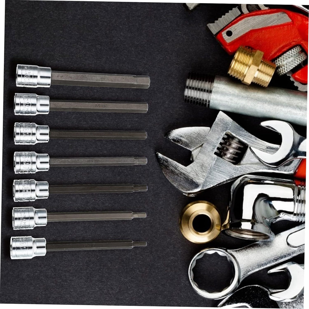 1 Set Single End Wrench Drill Spannerrque Wrenchol Stubby Plug Ratchet Wide Crowfoot Swiveliple Multi Screws Electric Screwdriver Ball Kit Hexagon Axle 45# Steel Silver
