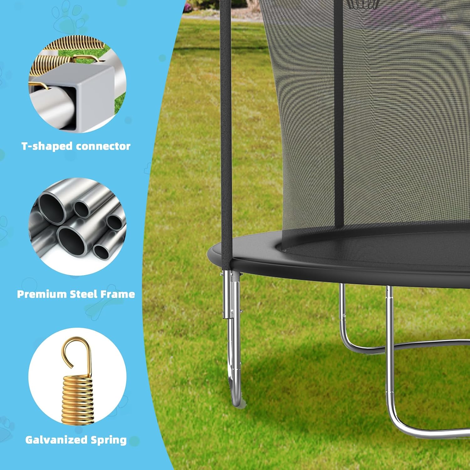 Tranpoline Outdoor 10FT 12FT 14FT 16FT Tranpoline for Kids & Adults,Recreational Tranpoline with Basketball Hoop,Safety Enclosure Net & Ladder