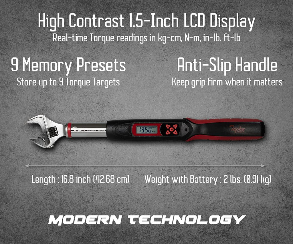 Tapha Tools Adjustable Digital Torque Wrench 19.9 to 99.5 ft-lbs & Refrigeration Technologies RT201B Nylog Gasket/Thread Sealant, 30 ml (1 Pack)